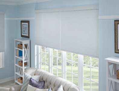 Roller shade with contour valance from Graber